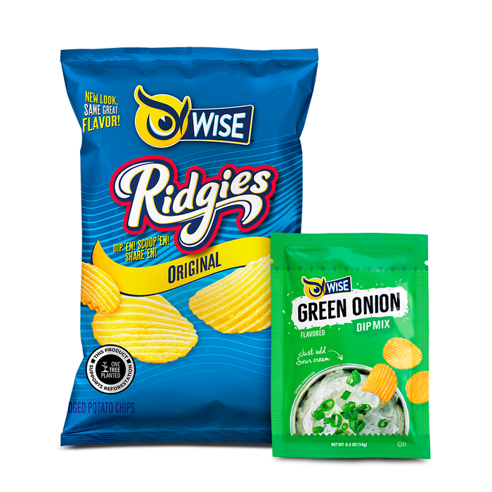 Wise Snacks Ridgies + Green Onion Dip Mix - bundle